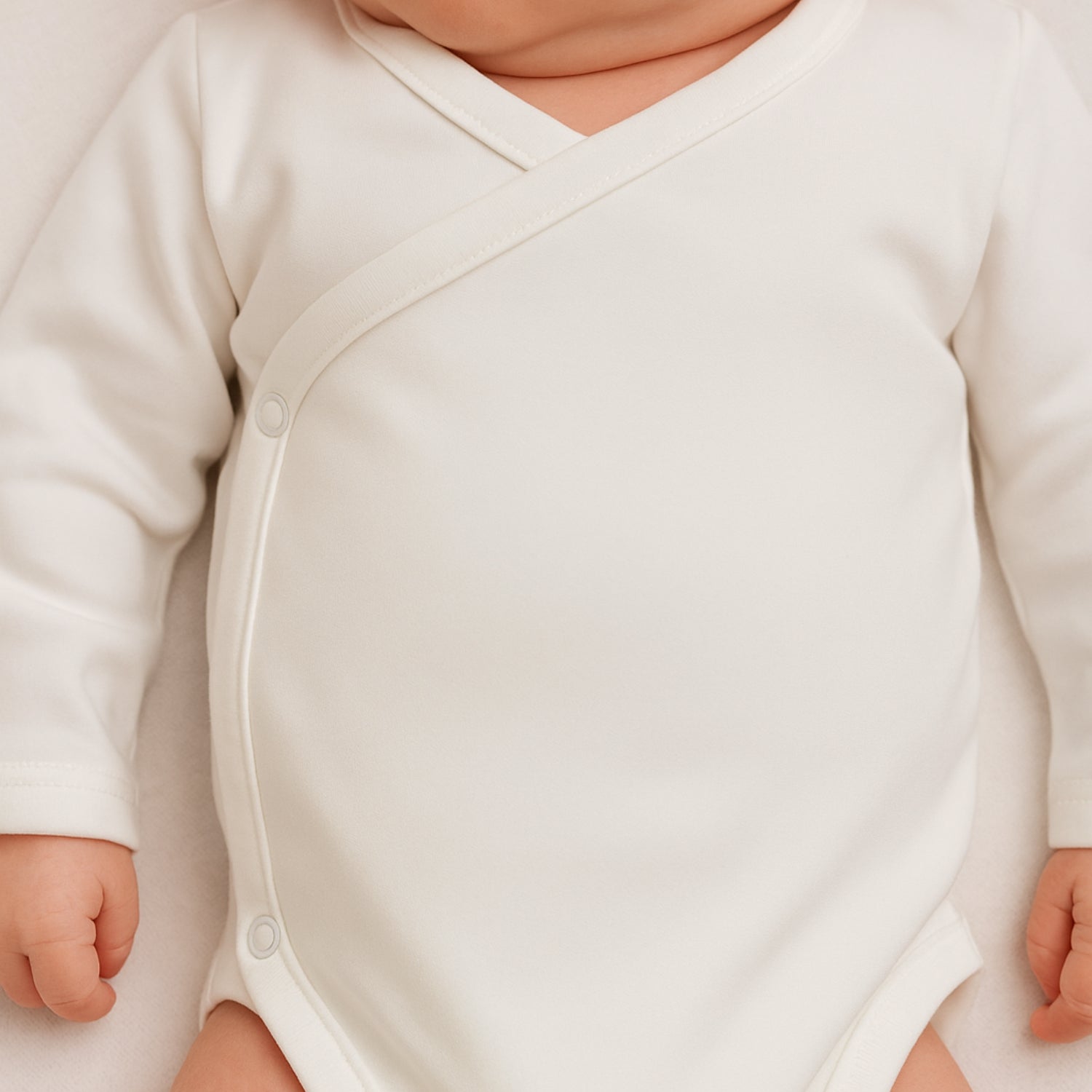 Body Kimono de Bebê Manga Longa em Algodão Orgânico Cru Pipo Kids