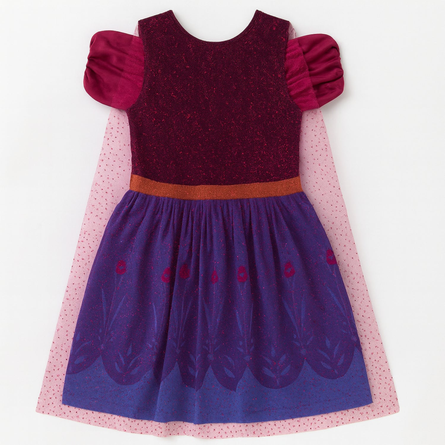 Vestido Infantil Feminino Anna – Fantasia da Princesa de Arendelle