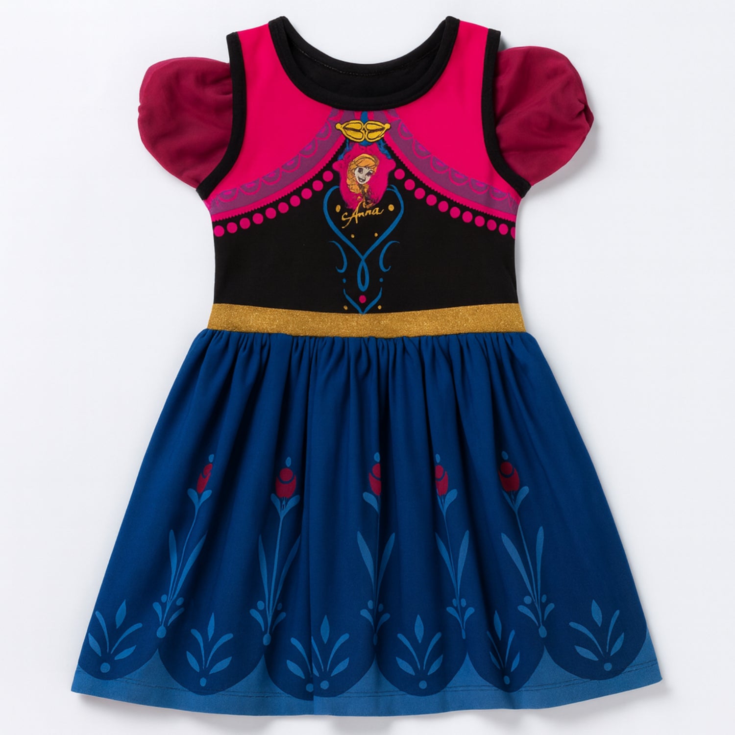 Vestido Infantil Feminino Anna – Fantasia da Princesa de Arendelle