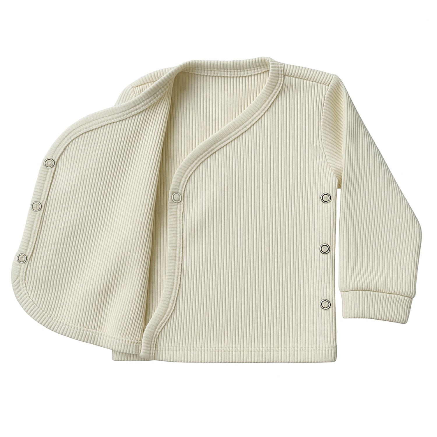Casaco Kimono de Bebê Canelado em Algodão Orgânico Cru Pipo Kids