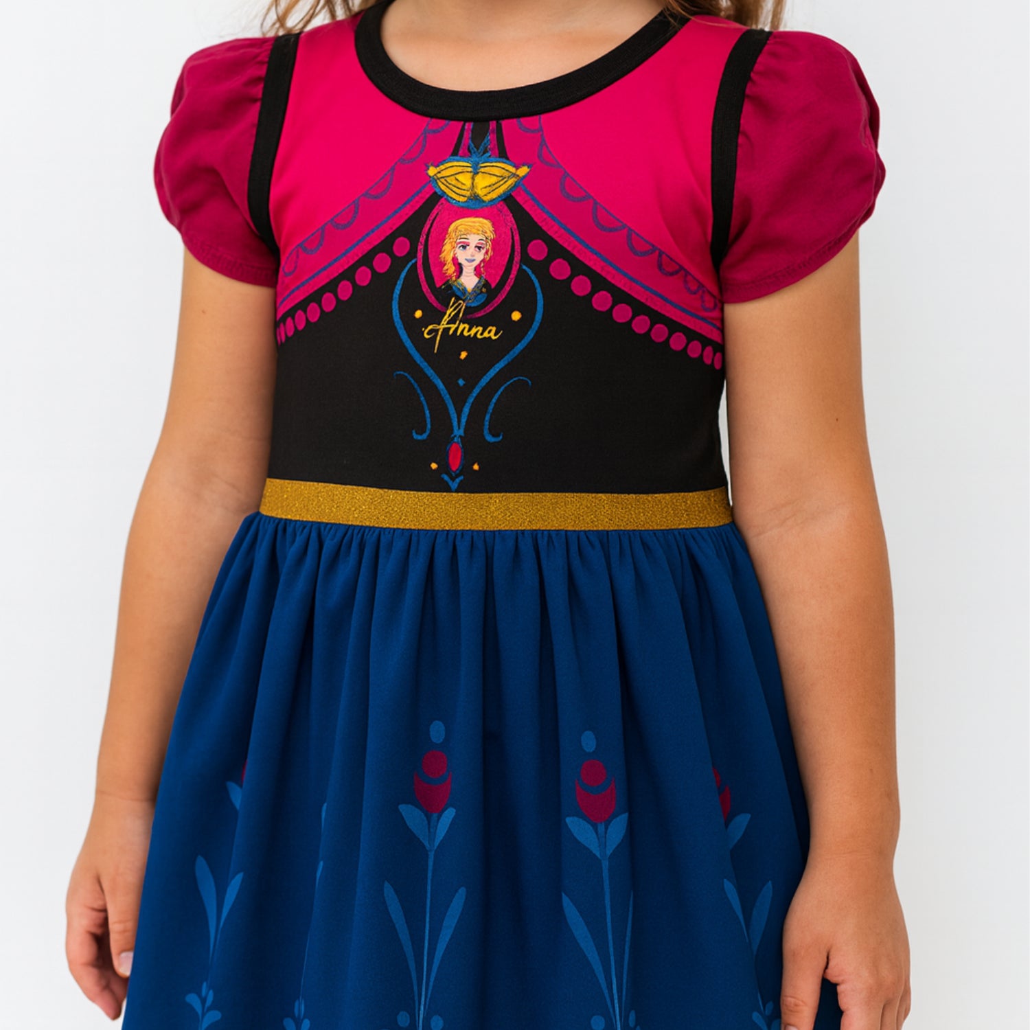Vestido Infantil Feminino Anna – Fantasia da Princesa de Arendelle