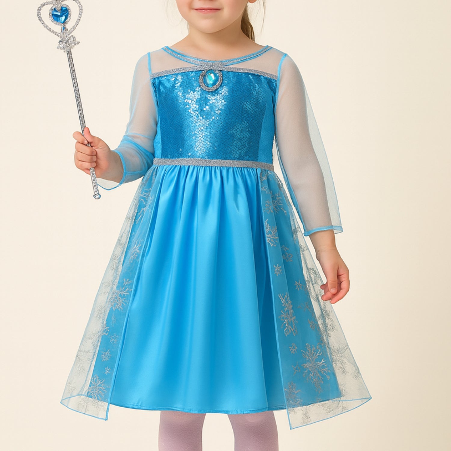 Fantasia Infantil Elsa – Frozen com Capa Brilhante e Acessórios Inclusos