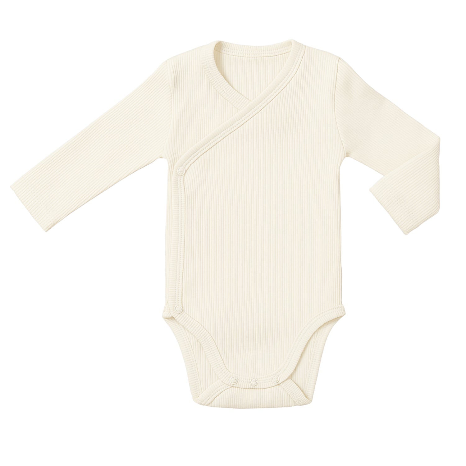 Body Kimono de Bebê Manga Longa Canelado em Algodão Orgânico Cru Pipo Kids